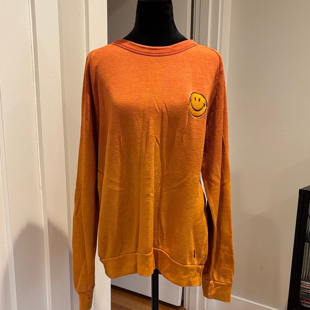 Aviator Nation Orange Gradient Sweatshirt with Smiley Face 🙂